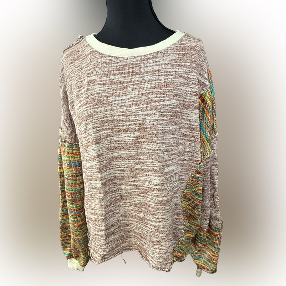 Easel Multicolor Crew Neck Sweater‎ Size Small